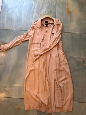 Light Pink Long Sleeve Duster trench coat